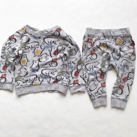 Next Direct Other - NEXT animal print sweatshirt/ jogger set VGUC 9-12 months